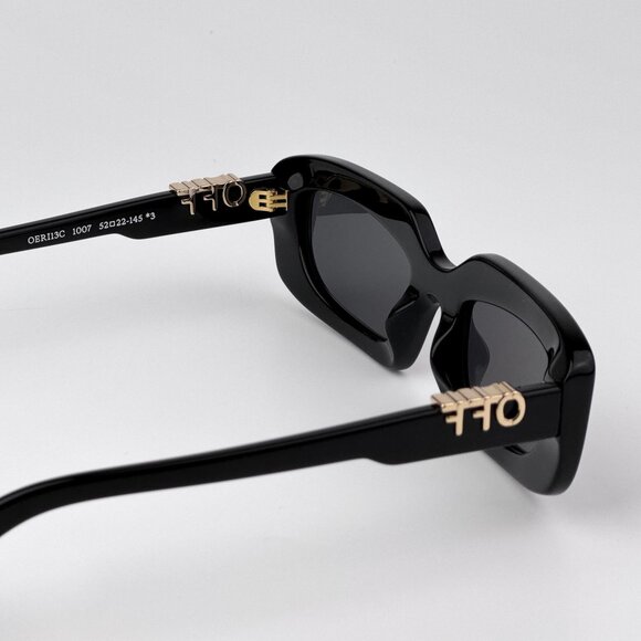 Off-White RENTON Women Sunglasses Black Rectangle Grey Lenses | Model OERI13C - Picture 8 of 12